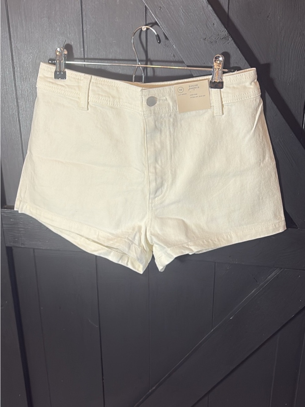 Universal Thread Off-White High-Rise Denim Shorts